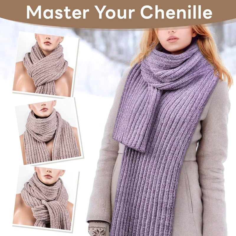 FANCY WELL Scarf for Women Winter - Chunky Scarf Oversized Chenille,Soft Long Scarves for Cold Weather,Gifts for Women - Image 4